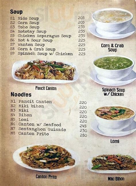 Toho Restaurant Antigua Menu .